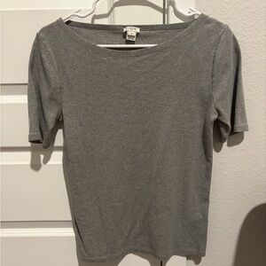 J. Crew Light Grey Boat Neck Tee